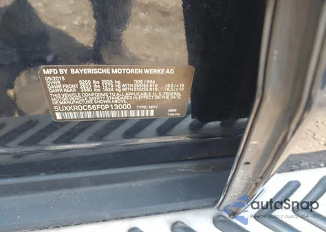 2015 BMW X5 xDrive35I from USA, damaged, VIN 5UXKR0C56F0P13000